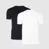 Basics 2 pièces T-shirt avec col rond - Noir, Gris