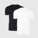 Basics 2 pièces T-shirt avec col rond x3 - Noir, Gris