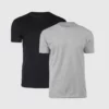 Basics 2 pièces T-shirt avec col rond - Noir, Blanc